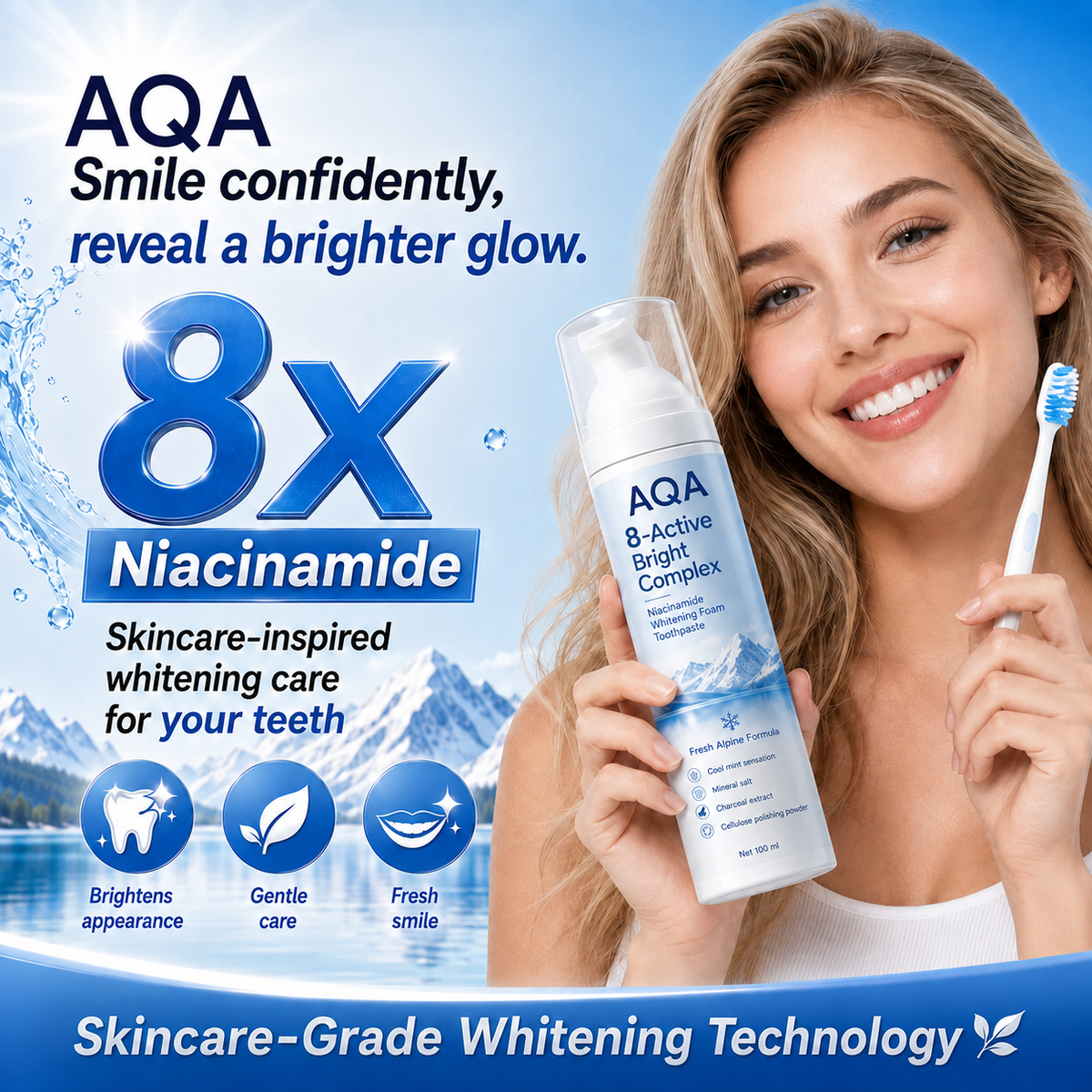 [Professional Grade] Niacinamide Foaming Toothpaste 8X