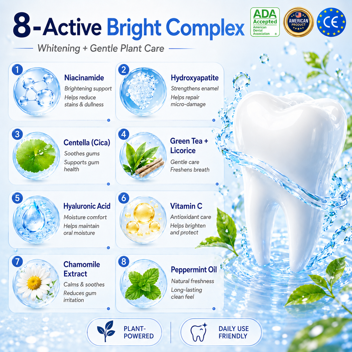 [Professional Grade] Niacinamide Foaming Toothpaste 8X