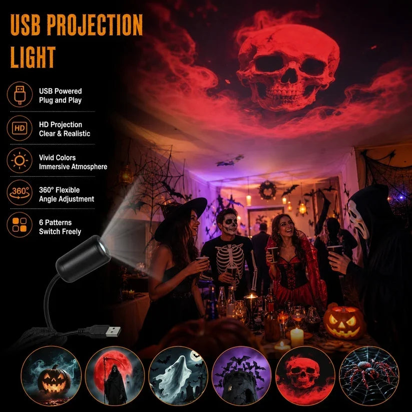 Plug-and-Play HD Holiday Projector, Multi-Scene Projection Light for Christmas, Halloween &Faith-Themed Decor