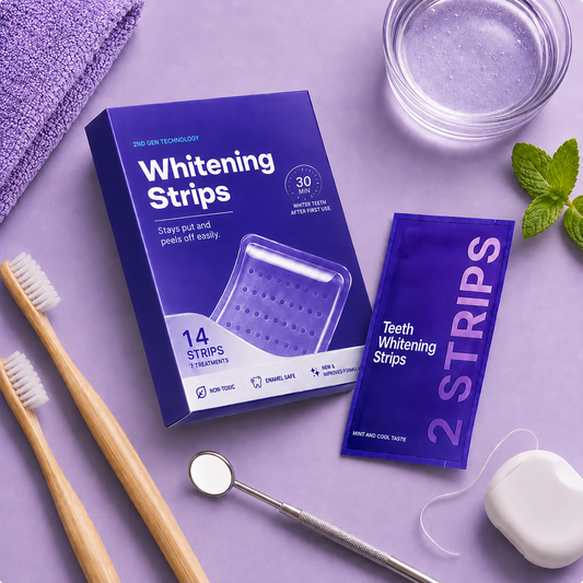 Purple Whitening Strips for a Brighter, Whiter Smile