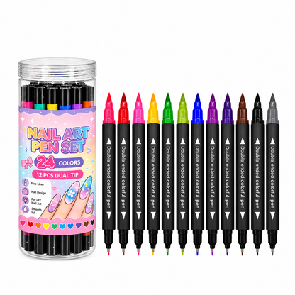 🌸Last Day Buy 2 Get 1 Free🌈24 Colors Dual Ended Nail Art Pens Set